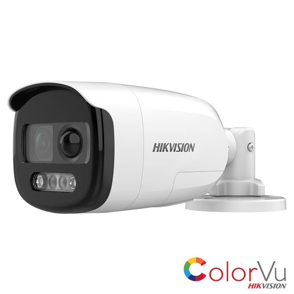 HD-TVI відеокамера 2 Мп Hikvision DS-2CE12DFT-PIRXOF (2.8 мм) ColorVu з PIR датчиком і сиреною для системи відеоспостереження 