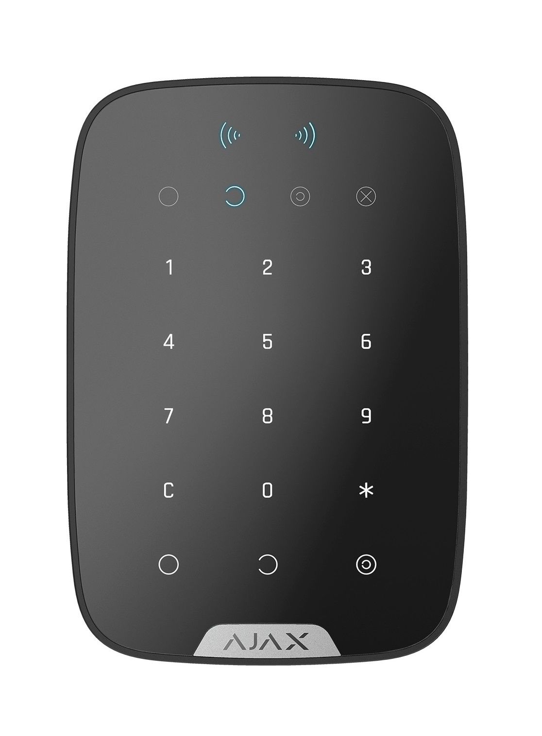 Беспроводная сенсорная клавиатура Ajax Keypad Plus black со считывателем карт Pass и брелок Tag