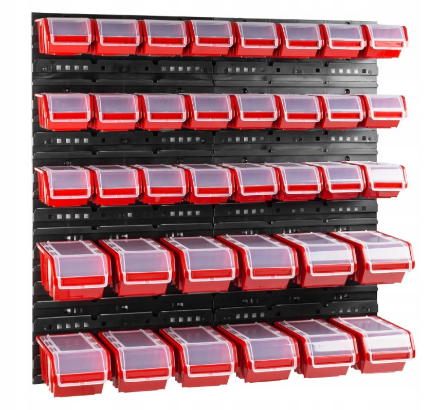 Панель для хранения болтов, гаек, шайб 78*78 см + 36 контейнеров с крышкой Kistenberg В65