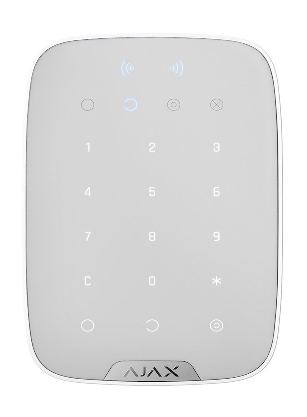 Бездротова сенсорна клавіатура Ajax Keypad Plus white зі зчитувачем карток Pass і брелоків Tag