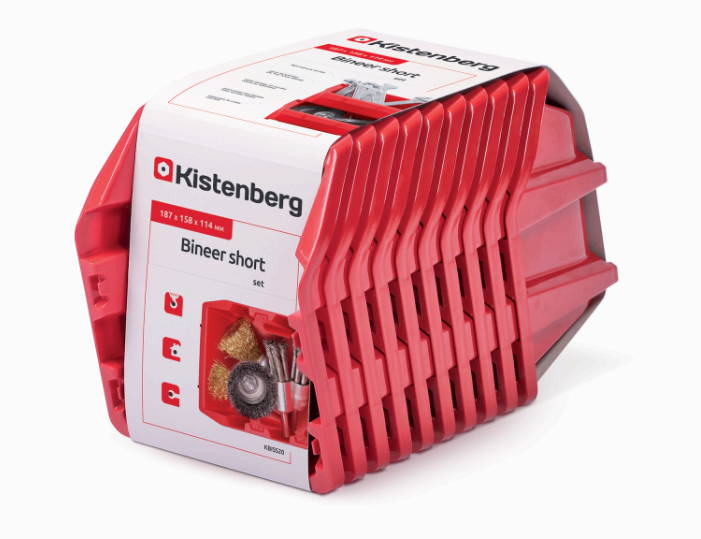 Набір контейнерів Kistenberg bineer short 288x158x187мм червоний 10 шт.