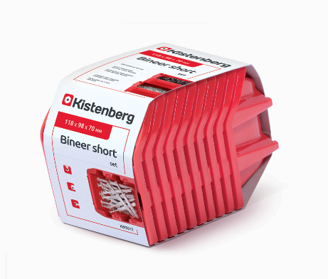 Набор контейнеров Kistenberg Bineer Short 180х98х118 мм красный 10 шт.