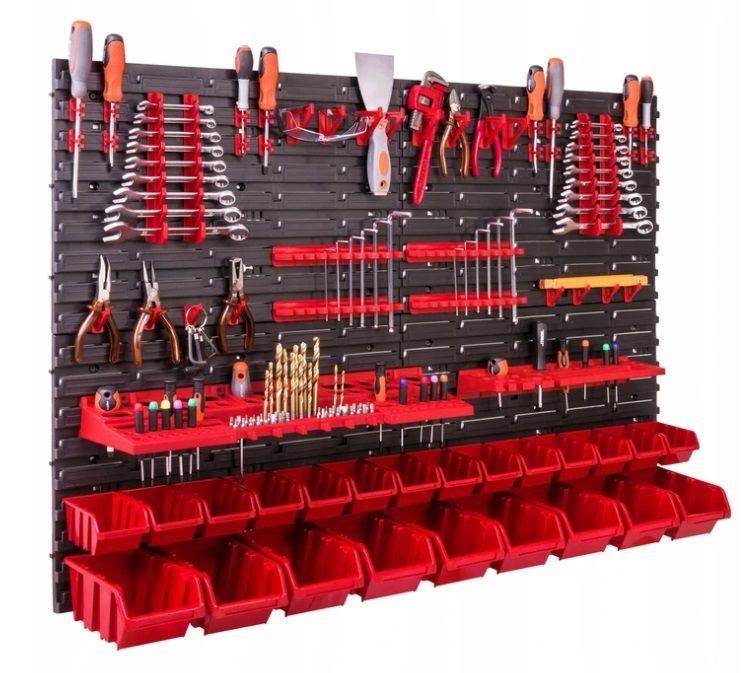 Панель для инструментов Kistenberg 115*78 см + 23 контейнера, 2 полки, 2 набора держателей ключей