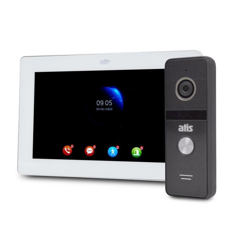 Комплект Wi-Fi відеодомофонa 7" ATIS AD-770FHD/T-White з підтримкою Tuya Smart + AT-400HD Black