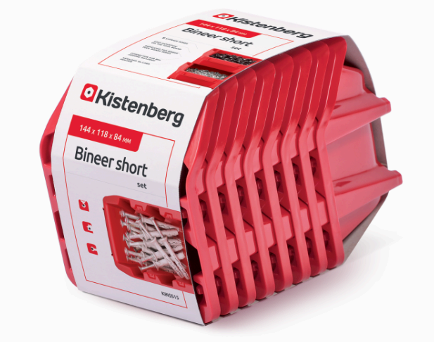 Набір контейнерів Kistenberg bineer short 206х118х144 мм червоний 8 шт.