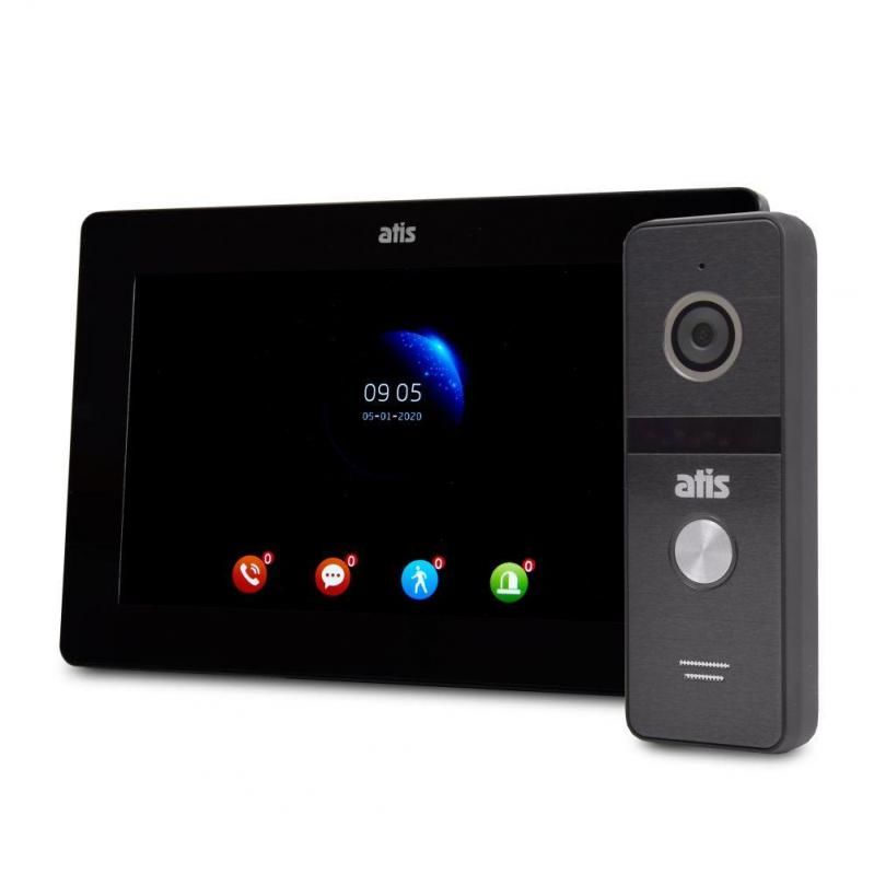 Комплект Wi-Fi відеодомофонa 7" ATIS AD-770FHD/T-Black з підтримкою Tuya Smart + AT-400HD Black